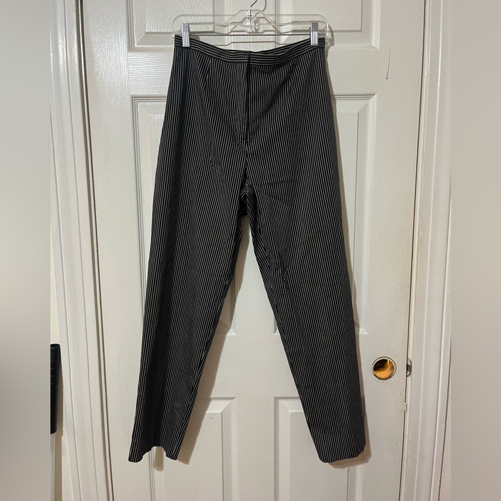 Talbots Black and White Striped Dress Pants